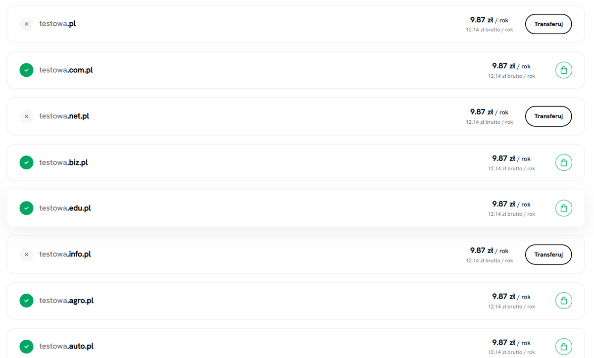 Lista domen funkcjonalnych 