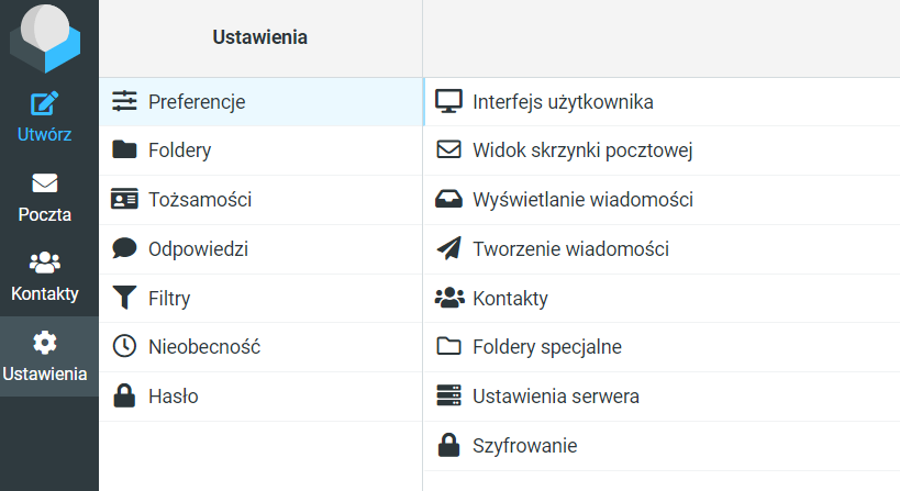Ustawianie jednej lub wielu tożsamości konta e-mail w oknie Ustawienia w panelu poczty SEOHOST