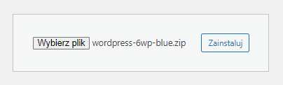 Wybieranie pliku motywu w formacie .zip, który ma być zainstalowany