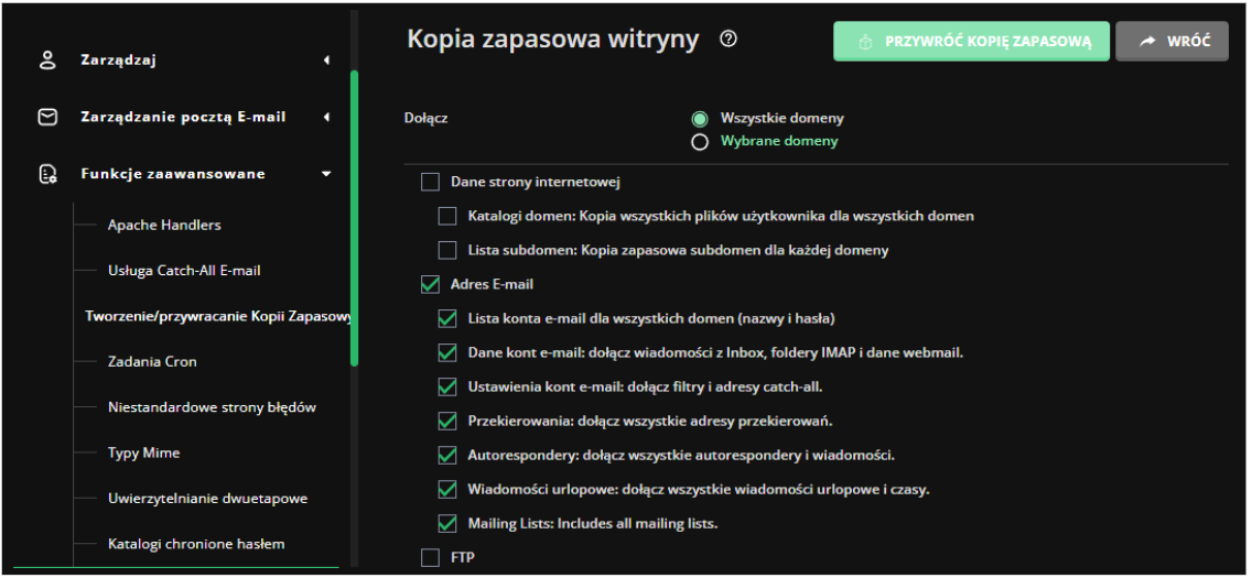 Tworzenie kopii zapasowej danych mailowych 