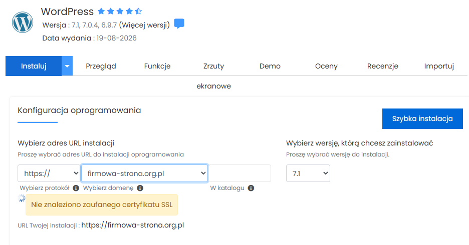 Jak zrobić stronę w WordPress &ndash; instalacja WordPress za pomocą Softaculous