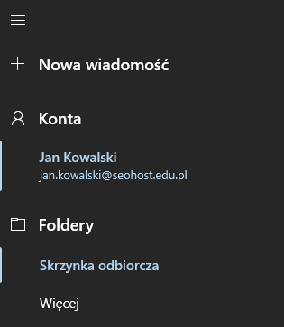 Uruchomienie aplikacji Poczta Windows i utworzenie nowej wiadomości e-mail