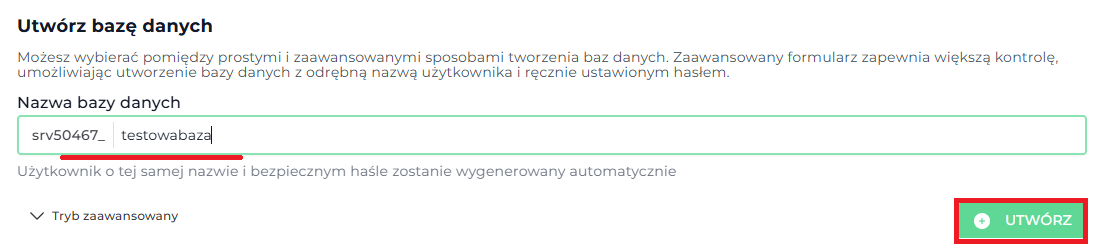 Tworzenie bazy danych