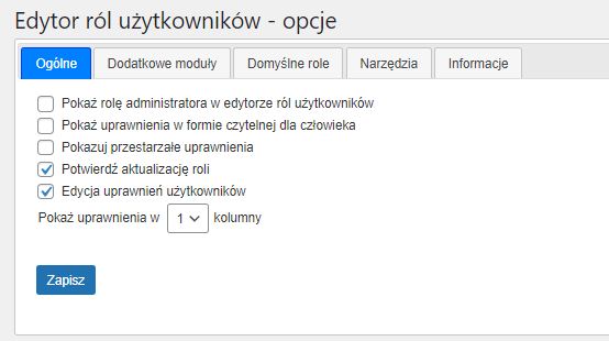 Opcje edytora ról użytkowników w WordPress