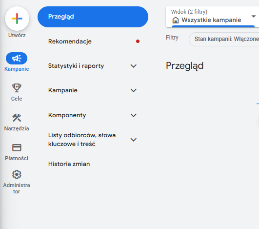 Ekran logowania do panelu Google Ads z widocznym polem wprowadzania danych