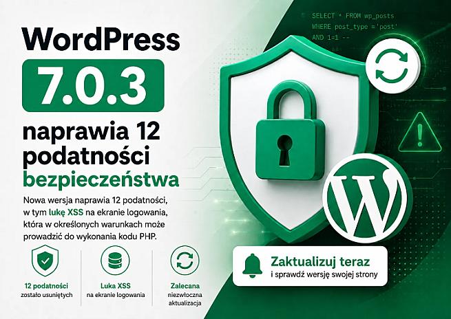 WordPress 7.0.3 już dostępny. Aktualizacja usuwa 12 luk bezpieczeństwa
