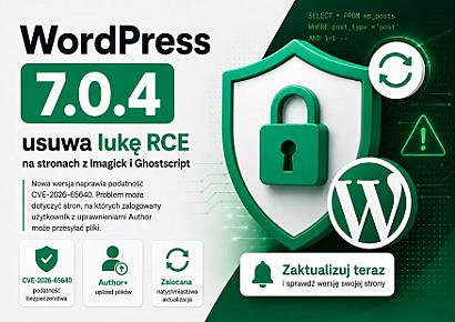 WordPress 7.0.4 już dostępny. Kolejna ważna aktualizacja bezpieczeństwa